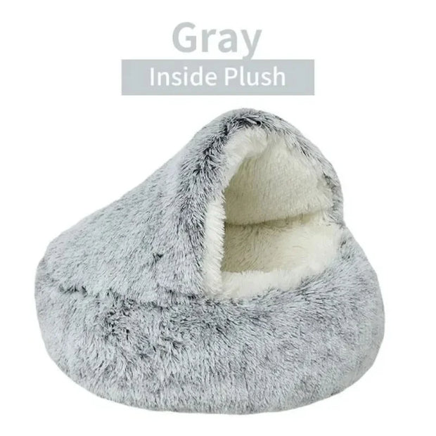 Soft Plush Round Cat Bed Warm Comfortable