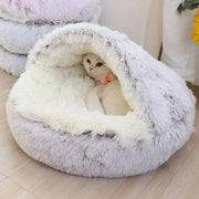 Soft Plush Round Cat Bed Warm Comfortable