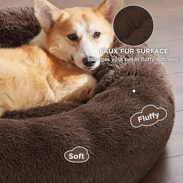 Round Dog Bed Winter Warm Cat Bed