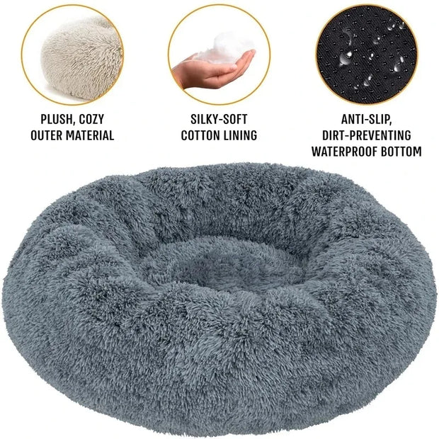 Round Dog Bed Winter Warm Cat Bed