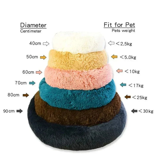 Round Dog Bed Winter Warm Cat Bed