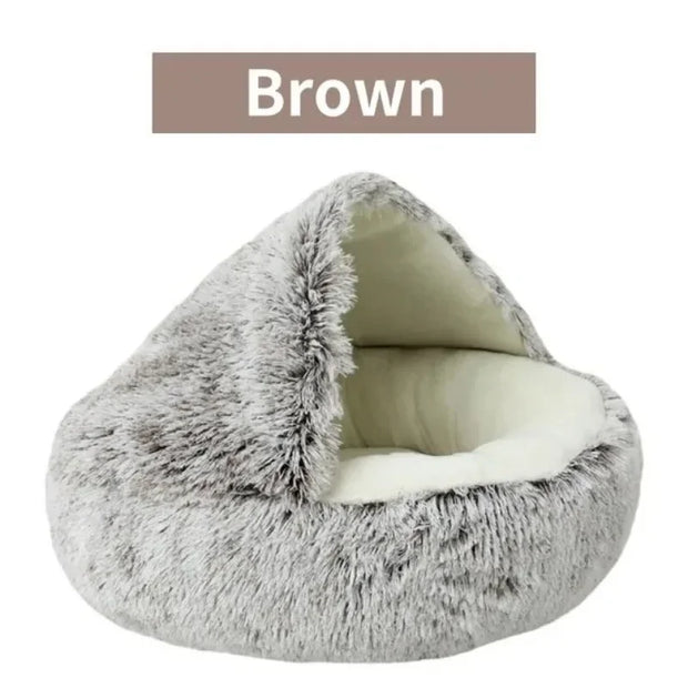 Soft Plush Round Cat Bed Warm Comfortable